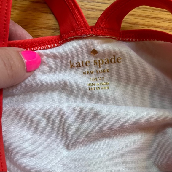 Kate Spade red and white striped swimsuit size 4 - Picture 6 of 6
